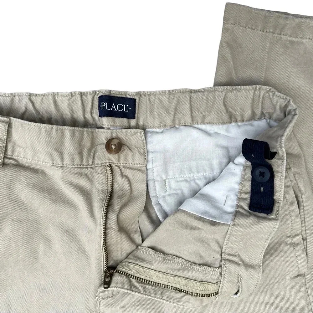 Children’s Place Boys Pants Size 18 Khaki Flat Front Adjustable Waist Pockets​​​